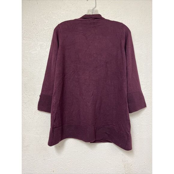 NWT Evolution Cyrus Cardigan S Open Front 3/4 Sleeve Merlot Stitch Fix Soft Work - Picture 6 of 6